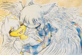 "Angel & Angel" traditional painting 2023